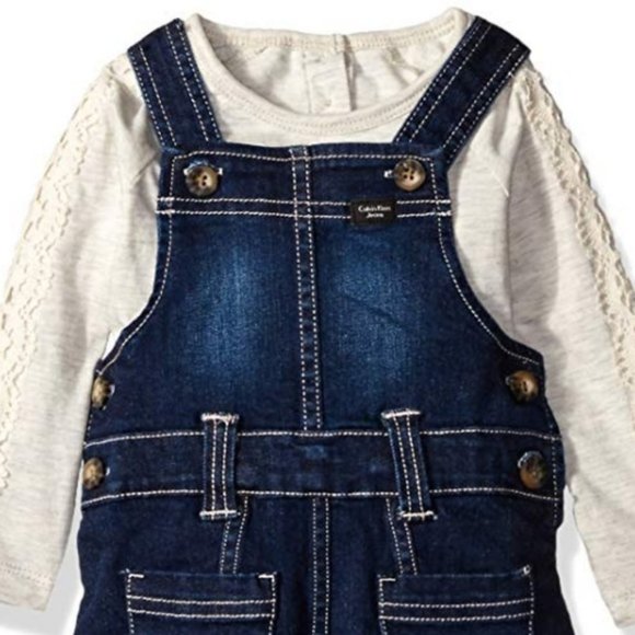 Calvin Klein Long Sleeve Jersey Jean Skirt Set 3/6 - Picture 5 of 6